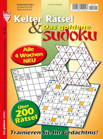 Zeitschrift Kelter Rätsel & Das goldene Sudoku Abo  Abo